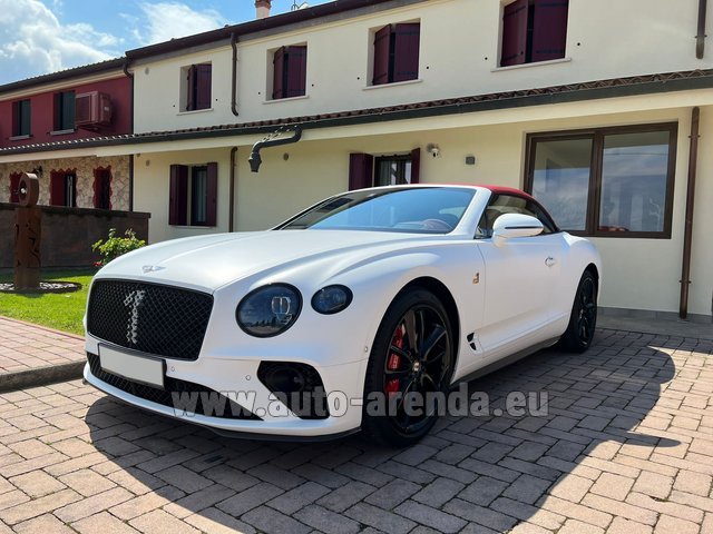 Rental Bentley Continental GTC W12 Number 1 White in Madrid-Barajas airport