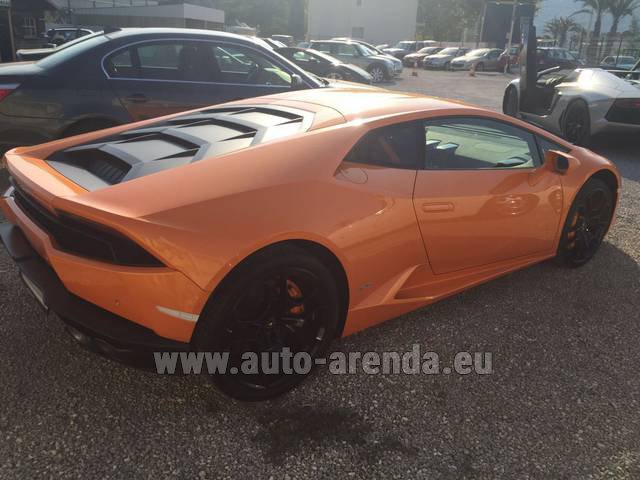 Rental Lamborghini Huracan LP 610-4 Orange in Ibiza
