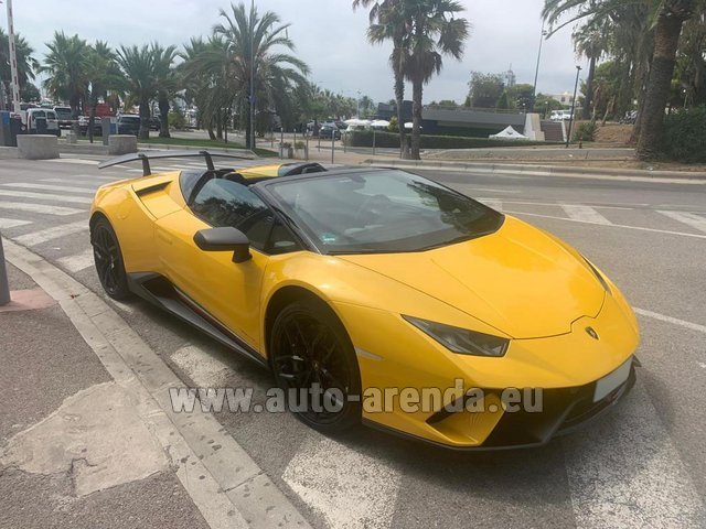 Rental Lamborghini Huracan Performante Spyder in Eivissa