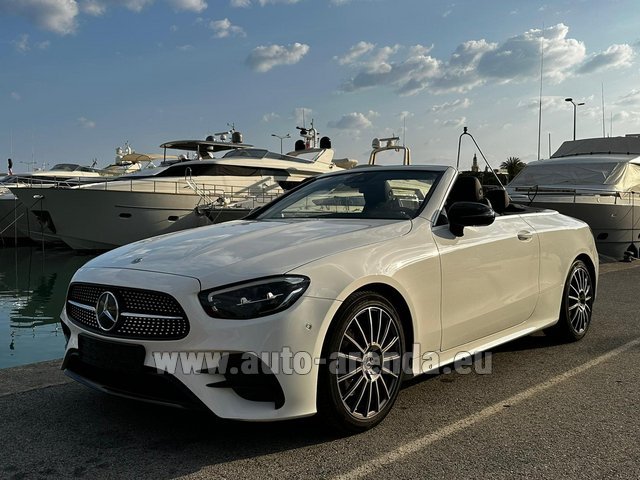 Rental Mercedes-Benz E 200 Cabriolet AMG equipment in Madrid-Barajas airport